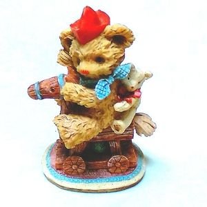 Vintage Teddy & Me teddy bear on rocking horsef